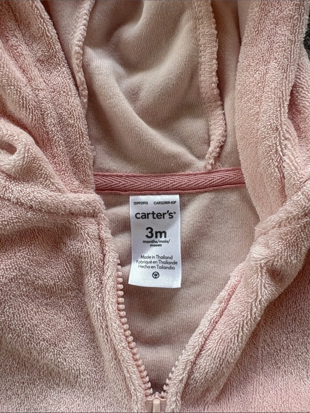 Carter's Light Pink Plush Hooded Zip Set